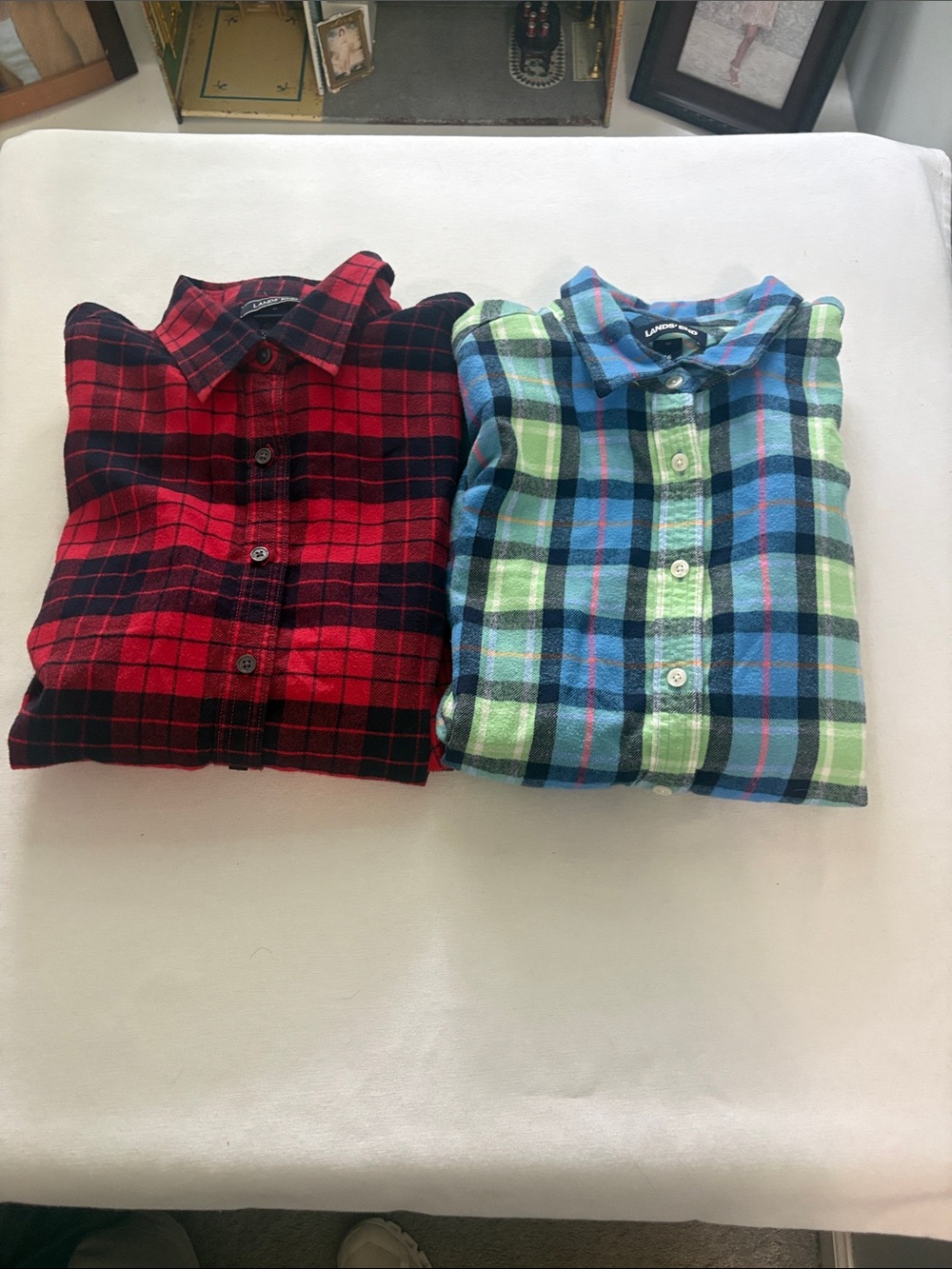 Lands' End Flannel Shirts- both included - size 16!